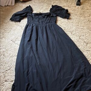 Lulus cottage core black dress.